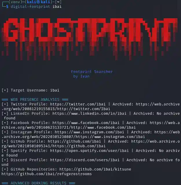 Digital Footprint Scanner